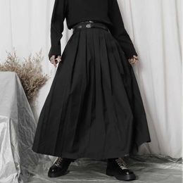 Skirts New 2023 womens high waisted tight fitting clothing with original double waistband design niche pleated neutral tight fitting clothing Q240507