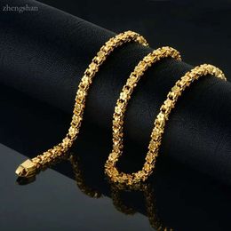 Chunky Golden Chain Necklace Eming 5mm Vintage Party Men Jewellery Box Chain, 14k Yellow Gold Necklaces 1177