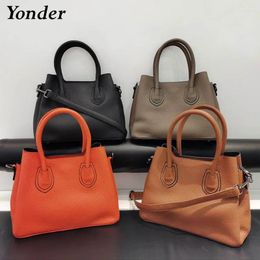 Shoulder Bags Fashion Real Cow Leather Bucket Bag Handbags Women's Genuine Ladies Small Crossbody Hand For Women