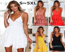 fashionplus size womens designer luxury sexy lace suspenders Vneck dress girl skirt woman dresses summer dress ladies clothes ve1449027