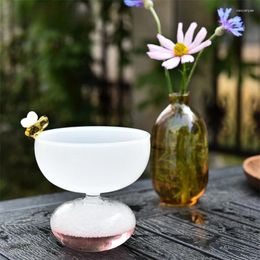 Wine Glasses Creative Ins Style Ice Cream Dessert Bowl Cute Bees Decorative Milkshake Puff Sour Cup Modern Simple Colourful Glass