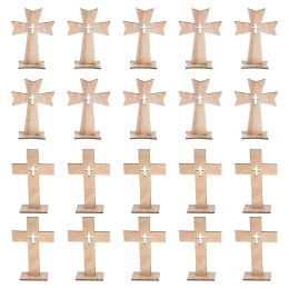 Decor Cross Wall Crucifix Wooden Decor Wood Standing Jesus Table Religious Ornament Christian Hanginggifts Altar Tabletop Catholic