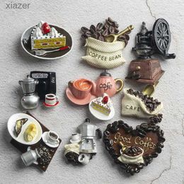 Fridge Magnets Nordic Home Decoration 3D Food Macarone Coffee Refrigerant Adhesive Magnetic Coffee Cake Pot Refrigerator Magnetic Refrigerator Gift WX