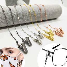 Eyeglasses chains Eyeglass Chain metal Bead Charm O chain Eyewear Retainer Holder plated sile loops Clip Padding Sunglass accessory Women gift
