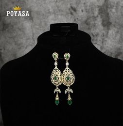 Moroccan Caftan wedding gold earring red and green stone fashion jewelry copper high quality 2106244968630