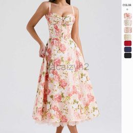 Designer Dress Temperament floral collection summer camisole gentle style dress slimming floral camisole long skirt Plus size Dresses