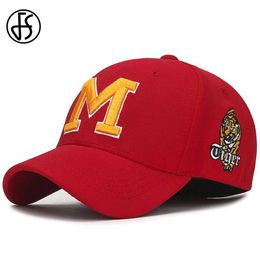 Ball Caps FS 2024 Red Tiger Embroidery Baseball Caps For Men Women Brand Elastic Hip Hop Cap Streetwear Trucker Hats Gorras Para Hombres Y240507