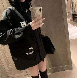2024C New arrial women's spring autumn casual hoody black outdoor luxury Jackets printed double layer loose fit outerwear coat