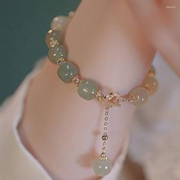 Charm Bracelets Exquisite Trend Creative Green Zircon Beaded Bracelet Ladies Elegant Fashion Banquet Jewellery Gift 2427