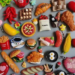 Fridge Magnets Purchase 5 Get 1 Food Refrigerator Magnet Hot Dog French Fries Pizza Refrigerator Sauce Egg Bread Burger Corn Refrigerator Sticker Home Decoration WX