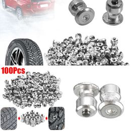 New 200Pcs 100Pcs 8X10mm Tyres Winter Screw Anti-Slip Studs Wheel Chains Shoe Spikes For Car Motorcycle SUV ATV Truck