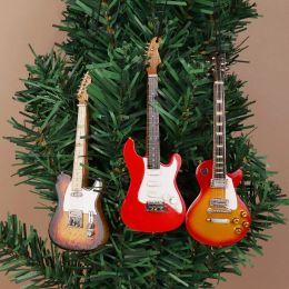 Miniatures String Miniature Guitar Replica Hanging Ornament Electric Bass Violin Mini Music Instrument Holiday Tree Christmas Decor
