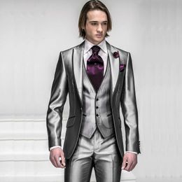 Men's Suits Blazers 2024 New Single Button Shining Business Mens Wedding Ball Set Bridal Room 3-piece (jacket+pants+tank top+tie) Q240507