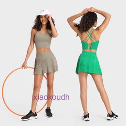 Fashion Ll-tops Sexy Women Yoga Sport Underwear New Thin Shoulder Strap Cross Back Sports Bra Yoga Suit Womens New Sexy Backless Fitness Small Suspender