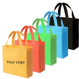 20 Pieces Non-Woven Bags Shopping Bag with Handle Cloth Business Bag for Party Favor Reusable Bag Customized Personalized 240506