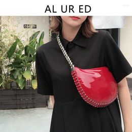 Shoulder Bags 2024 Trendy Niche Design Thick And Heavy Chain Handbag Summer Crescent Soft Leather Single Underarm Bag