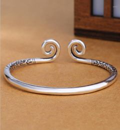 Sterling Silver Sun Wukong Gold Hoop Open Bracelets Bangles For Women Fashion Personality Lady Bangle5173778