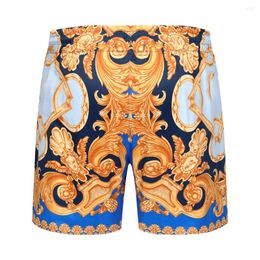 Men's Shorts 2024 Beach Summer Men Europe And America Baroque Pattern Printed Slim Seaside Holiday Quick Dry Breathable