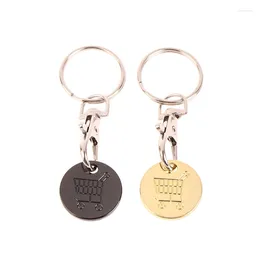 Keychains 1Pc Shopping Trolley Remover Key Ring Token Chip With Carabiner Hook Practical Metal Portable Durable Universal Supermarket