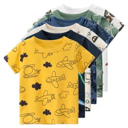 2024 Childrens TShirt for Boys Girls Kids Shirts Baby Short Sleeve Full Print Toddler Cotton Cartoon Car Tee Tops Clothing 240416