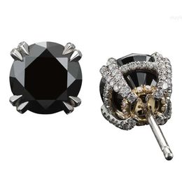 3.50 Ct Natural Black Diamond Stud Earrings 14k White Gold Earring at the Manufacturer Price