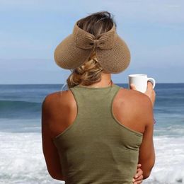 Wide Brim Hats Ladies Hat Women Beach Sun Stylish Foldable Protection With Bow Decor For Gardening Fishing