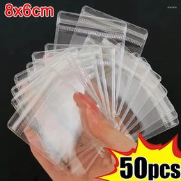 Storage Bags 6x8cm PVC Jewelry Zip Self Sealing Thicken Transparent Organizer Anti-Oxidation Earring Ring Pendant Necklace Pouch