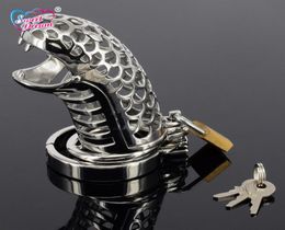 Sweet Dream Dragon 38/41/44/47/50mm Stainless Steel Penis Ring Device Cock Cage Adult Bondage Sex Toys for Men LF-108 Y18928043610461