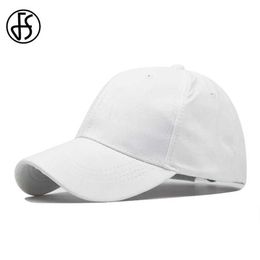 Ball Caps FS Fashion White Brown Baseball Caps For Men 2023 Summer Simple Design Solid Colour Women Cap Cotton Trucker Hat Bone Masculino Y240507