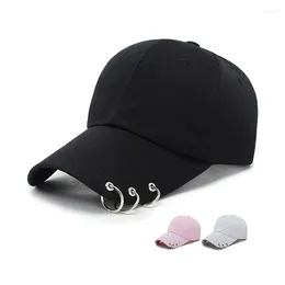 Ball Caps Hip Hop Women's Baseball Cap With Ring Circle Snapback Hats For Men Women Unisex Dad Hat Adjustable Kpop Style