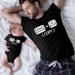 Family Matching Outfits Family Look Ctrl C Ctrl V Tshirts Funny Family Matching Shirts Father Daughter Son Outfits Daddy Mommy and Me Baby Kids Clothes d240507