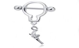 14G GUN Pendant Unisex Nipple Ring PIERCING Jewellry 161666MM NoInfection Body Jewellery Barbells3637660