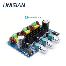 Amplifiers UNISIAN Bluetooth 5.0 Audio Power Amplifier 2X50W+100W Bass TPA3116D2 HIFI Digital 2.1 Chennels Home Amplifier Board