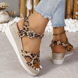 Sandals For Women Platform Large Size Rope Bottom Fashion Summer One Word Womens Comfort With Arch Support