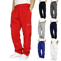 Men's Pants 2024 Autumn Winter Jogger Running Sportswear Pockets Loose Grey Sweatpants Casual Cargo Trousers For Men Fitness