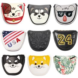 Magnetic Clre Customised Golf Mallet Putter Covers Headcover Synthetic Leather Multi Style Colour 240428