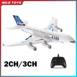 A380 Aeroplane Airbus RC Aeroplane Foam Toys 2.4G Glide Fixed Wing RTF Plane Outdoor Toys Drone Modle Easy Fly Children Gift 240429