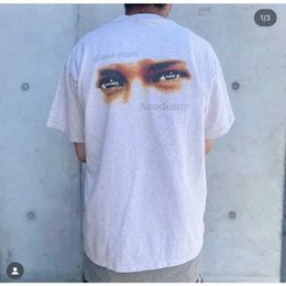 Men's T-Shirts 2024ss Saint Michael Fashion Short Sleeve Best Quality Cotton Top Tees Men Woman 1 1 Eye PrintCasual T-Shirt J240506