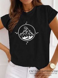 Women's T-Shirt Hiking Mountain Adventure Summer Workout Funny Camping Travel T-shirt Y2k Tops Tee Trendy Casual 90s Vintage Clothes d240507