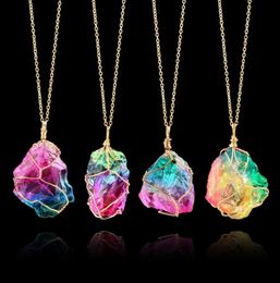 10Pclot New Natural Crystal Quartz Healing Point Chakra Bead Gemstone Necklace Pendant original natural stonestyle Pendant Neckl352398817