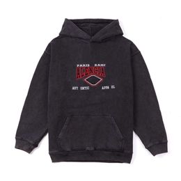 Designer Luxury Chaopai Classic Same Style Autumn and Winter Red Slogan Hoodie Lazy Style, with A Hat for Wearing on The Outside Fashion High-end