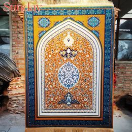 Thickened Printing Prayer Mat Muslim Portable Soft Flannel Ramadan Eid Gift Travel Praying Rug Islam Worship Floor Mats Carpets 240417