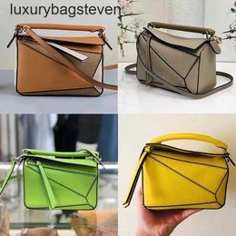 Loeiwe High end Designer Puzle bags for womens fashion Genuine Leather Geometric Bag Mini Handheld Shoulder Oblique Cross Pillow Bag Womens Bag Original 1:1 with logo