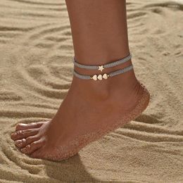 Anklets 2-piece Vacation Beach Style Woven Love Pentagram Adjustable Women's Foot Rope