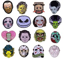 Pins Brooches Creativity Horror Movies Enamel Pins Funny Metal Cartoon Brooch Backpack Hat Bag Collar Lapel Badge Fashion Jewelry2528265