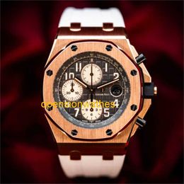 Automatic Watch AP Luxury Watches APS factory Audemar Pigue Royal Oak Offshore Time Code Watch Half Brick Rhodium 42mm 26470OR OPXR