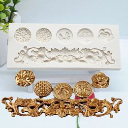 Moulds Flower Button Lace Silicone Mould For Baking Fondant Cake Decorating Tools Gumpaste Sugarcraft Chocolate Bakeware Tools M792