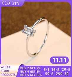 Jewellery CZCITY Rings for Women Zircon 925 Sterling Silver Wedding Bands Luxury Fine Trendy Original Classic Jewelry5761335