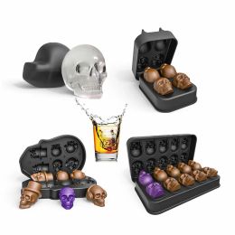 Tools 10 Cavity 3D Skull Silicone Mould Ice Cube Tray Mould Ice Cube Maker Ice Ball Mould Whiskey Wine Cocktail Ice Cube Mould Ice Tray