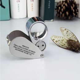 40X Foldable Magnifier Metal Jewellery Loupe Magnifying Glass Portable Handheld Eye Magnifier LED Lamp UV Light Lamp Magnifier